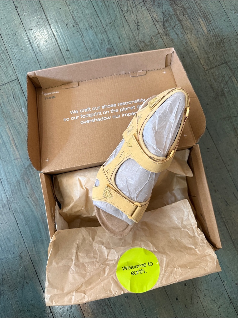 Earth Origins Yellow Women's Adjustable Strap Sandals